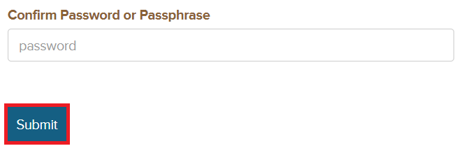 Submit account button highlighted