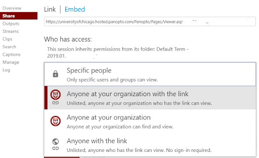 Anyone at your organization with the link